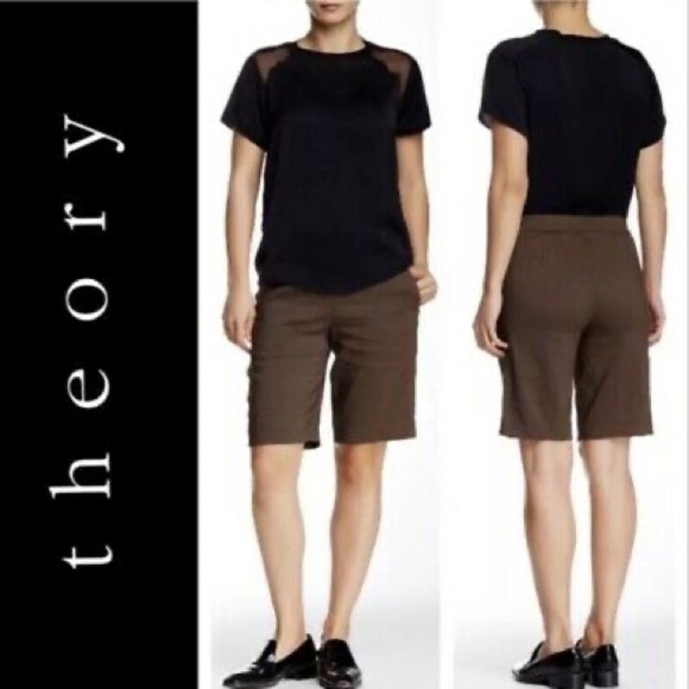 Theory Brown Bermuda Short. Size 0